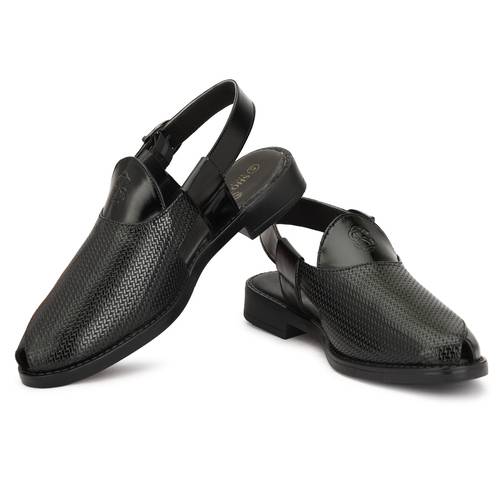 KHADIM Black Casual Peshawari Slip On Sandal for Men (3813096)